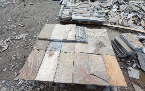 Плитка пилёная златолит Уральский для цоколя, отмостки купить в Ступино